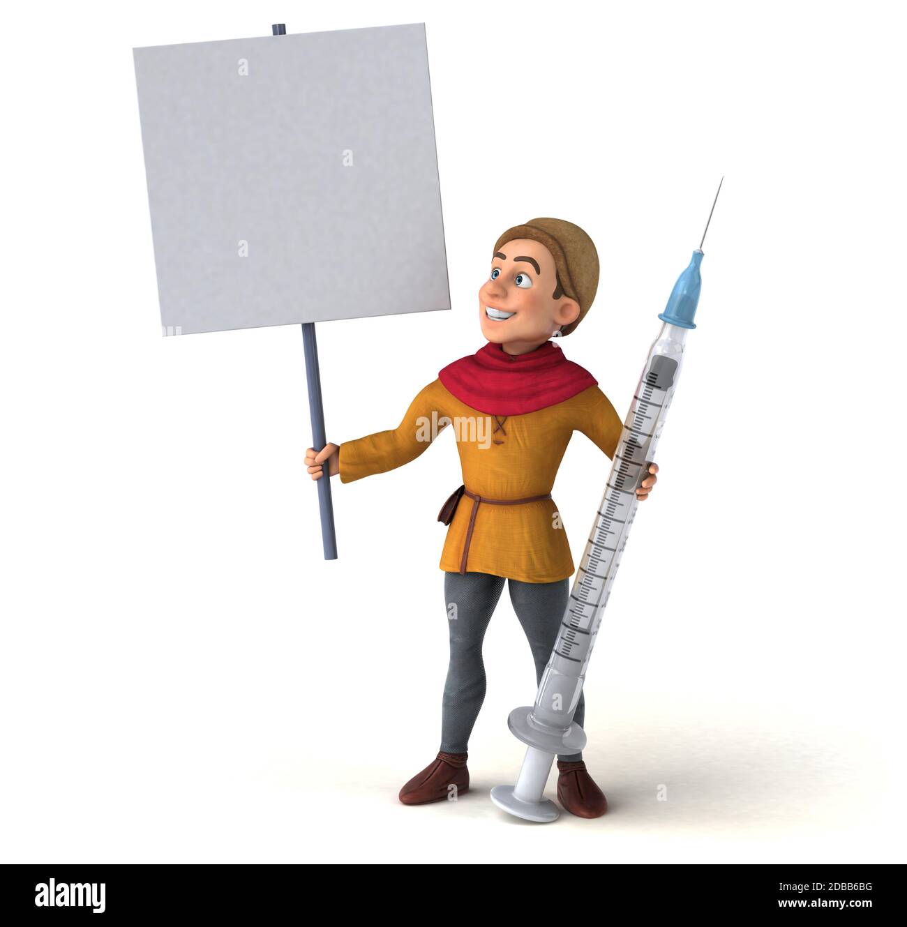 3D Illustrazione di un carattere storico medievale Foto Stock