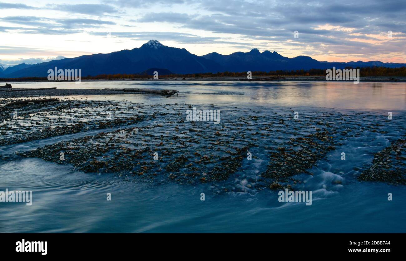 Fiume Matanuska, Palmer, Alaska Foto Stock