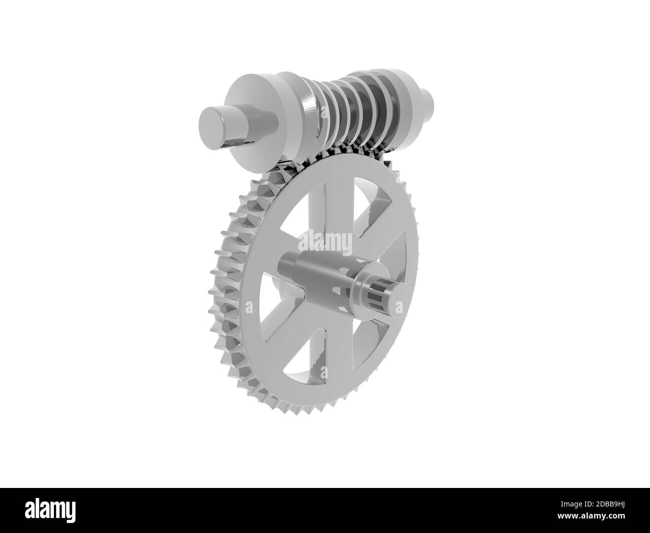 gli ingranaggi metallici si ingranano come ingranaggi Foto Stock