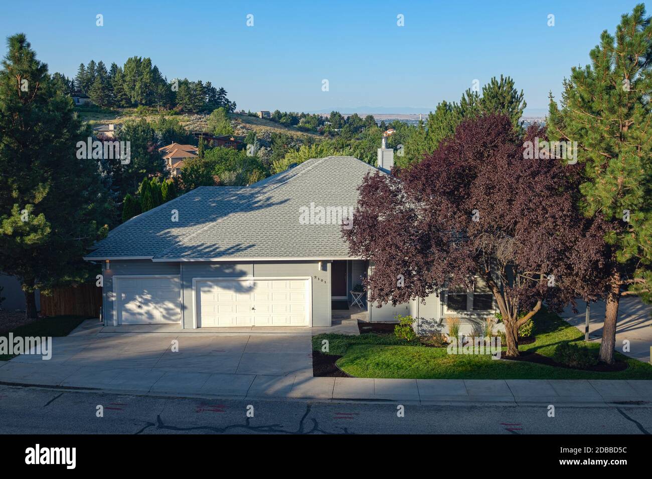 USA, Idaho, Boise, esterno di casa singola in periferia Foto Stock