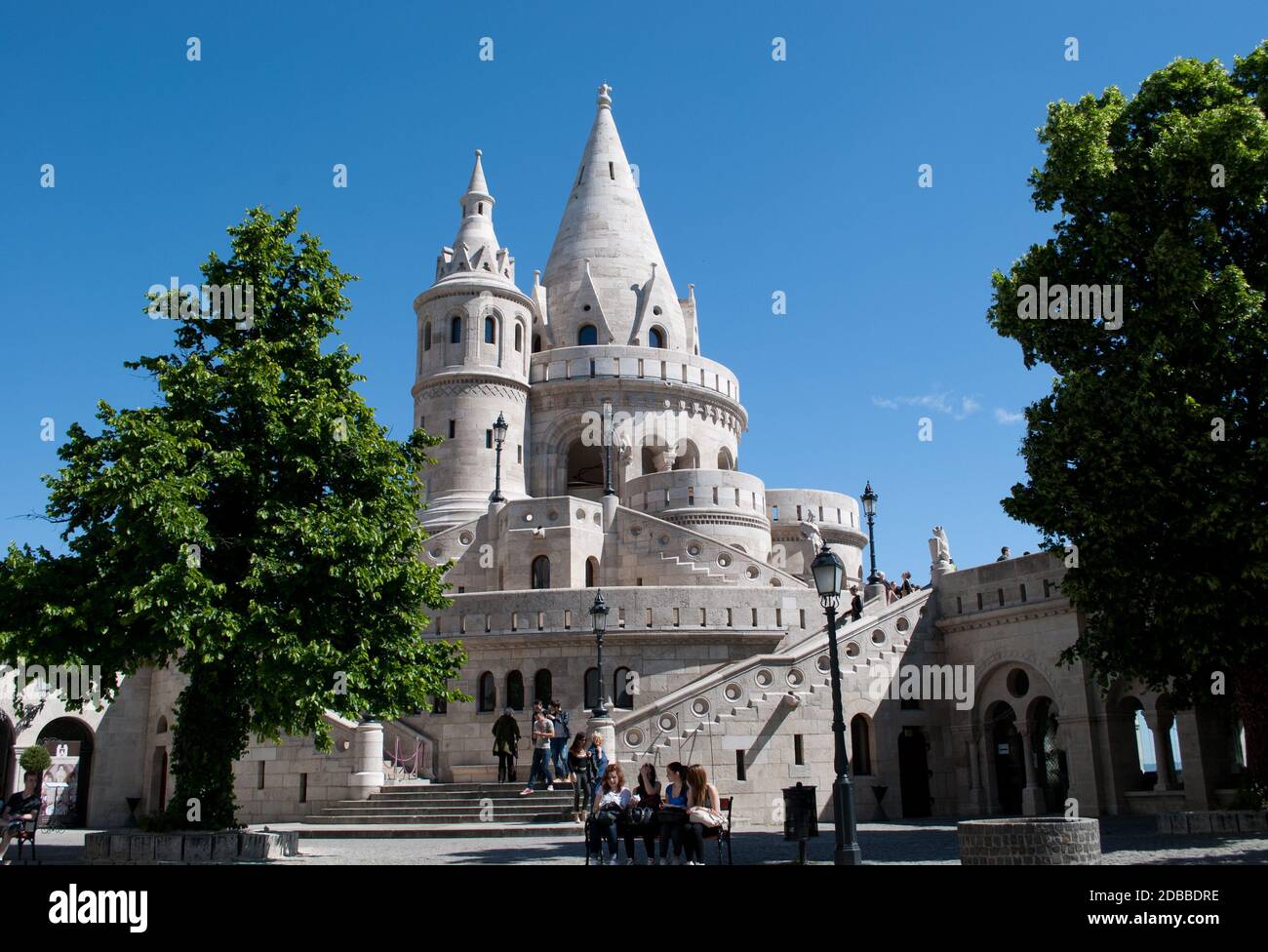 Punto di riferimento a Budapest. Bastione dei pescatori. Ungheria. Foto Stock