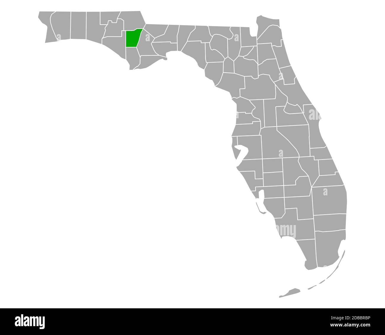 Calhoun sulla mappa di Florida Foto Stock