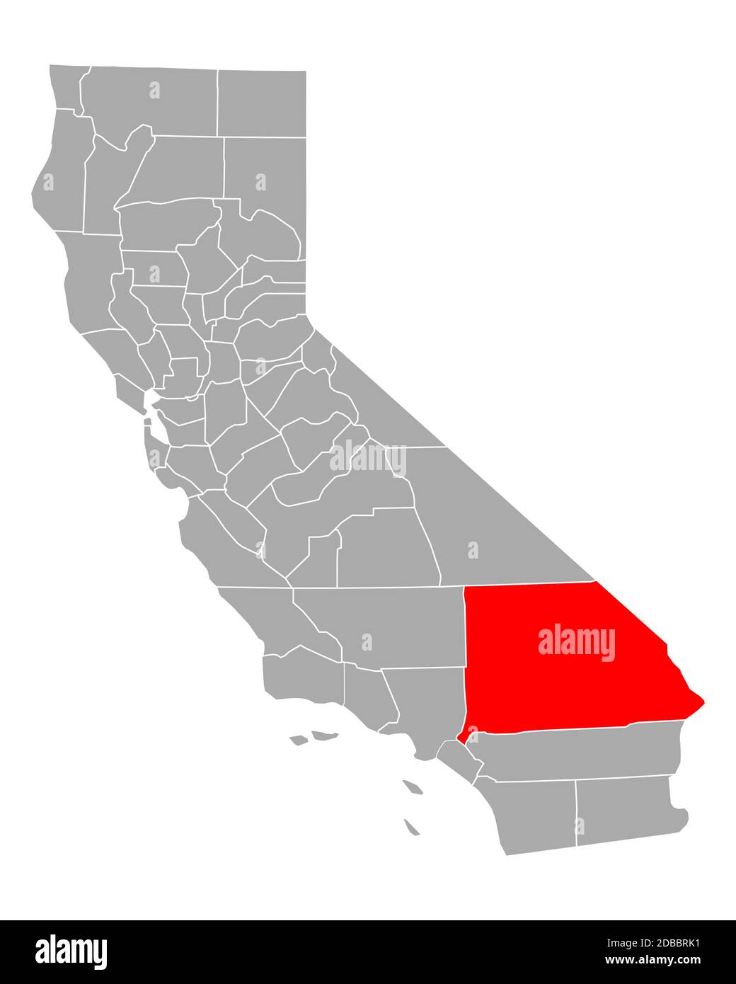 San Bernardino sulla mappa di California Foto Stock