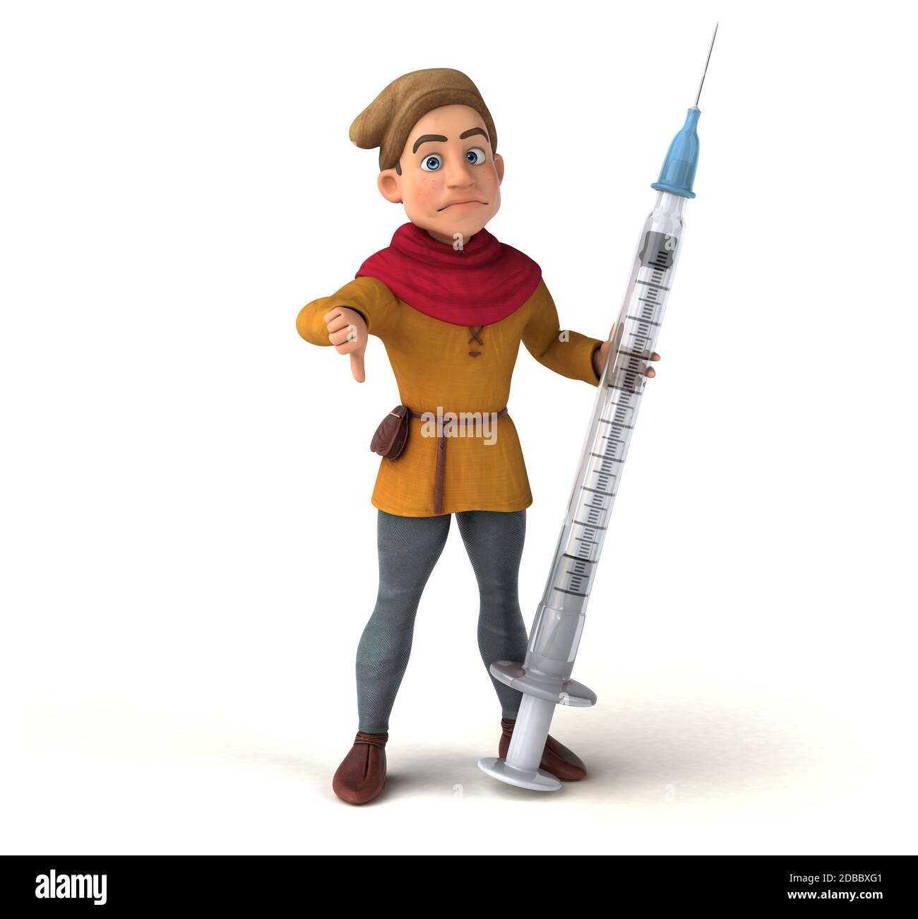 3D Illustrazione di un carattere storico medievale Foto Stock