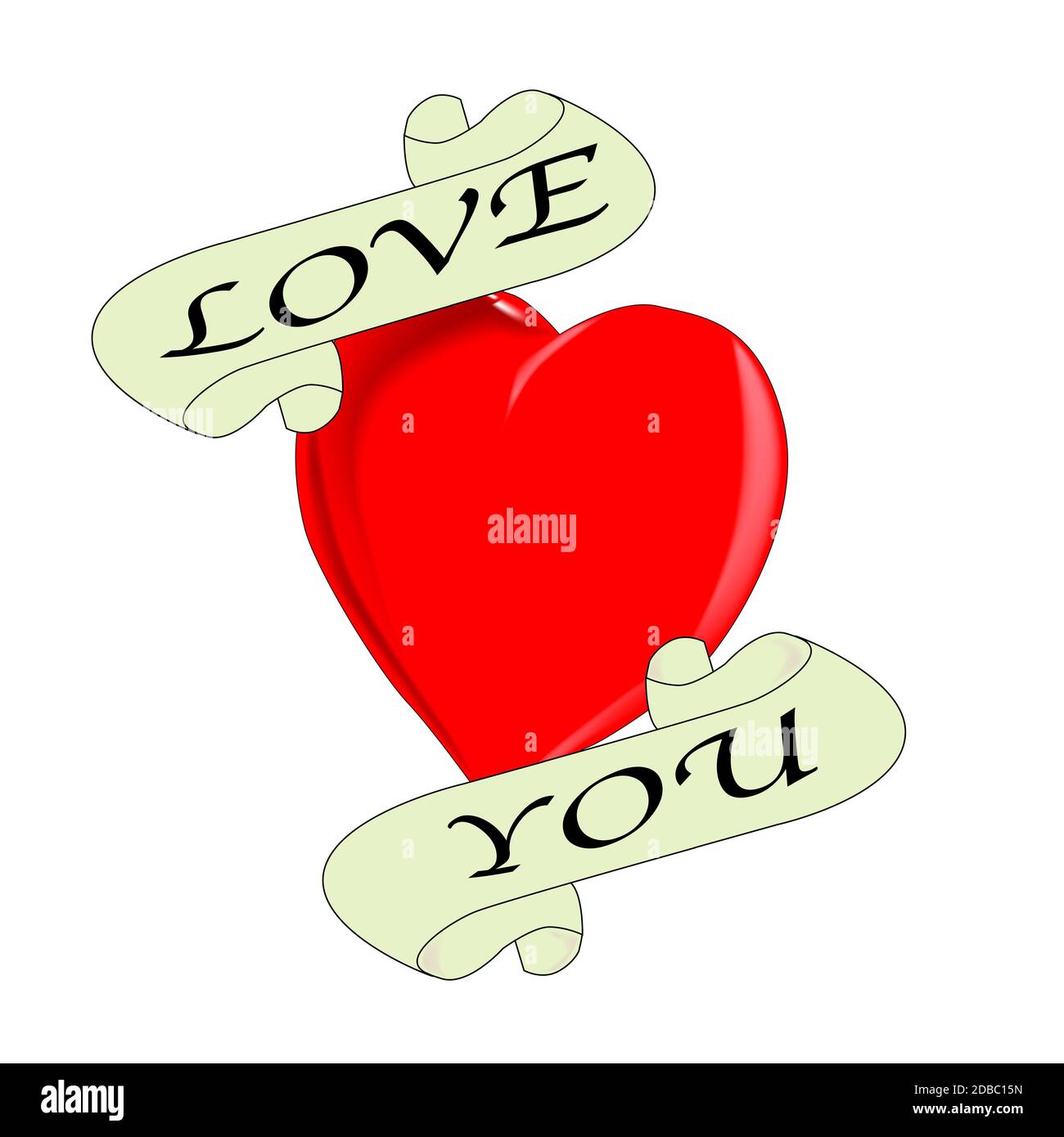 Un tatuaggio immagine di stile del "ti amo" logo. Foto Stock