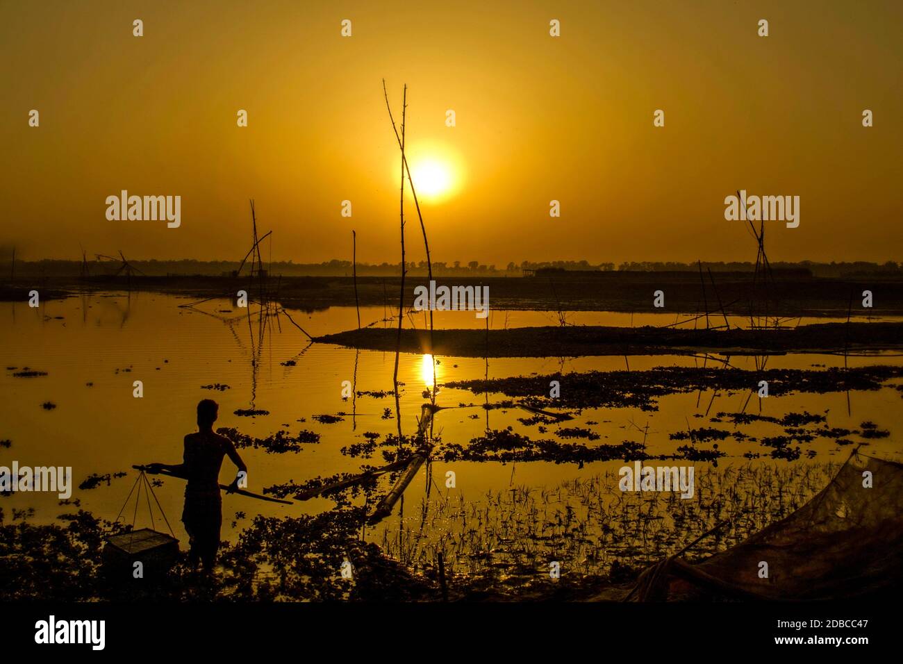 Bei tramonti del Bangladesh Foto Stock