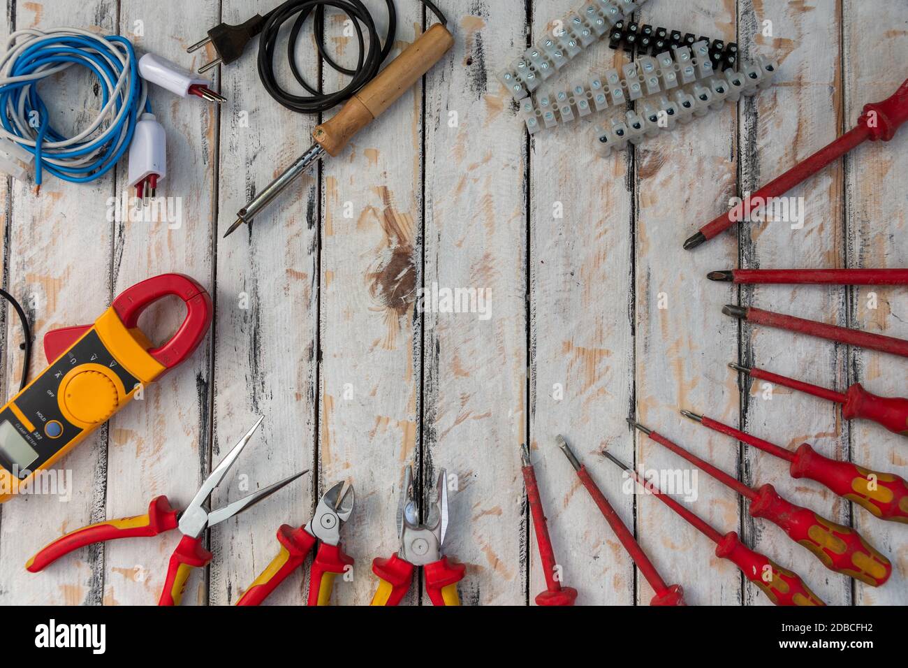 utensili elettrici per il lavoro nell'industria Foto Stock