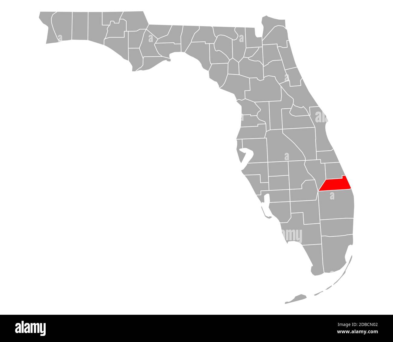 Martin sulla mappa di Florida Foto Stock