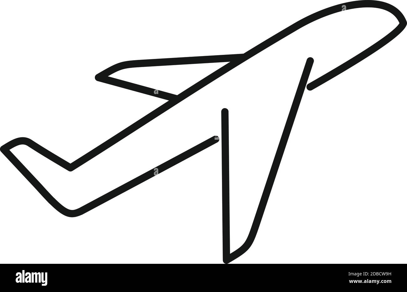 Icona dell'aeroplano di viaggio, stile del contorno Illustrazione Vettoriale