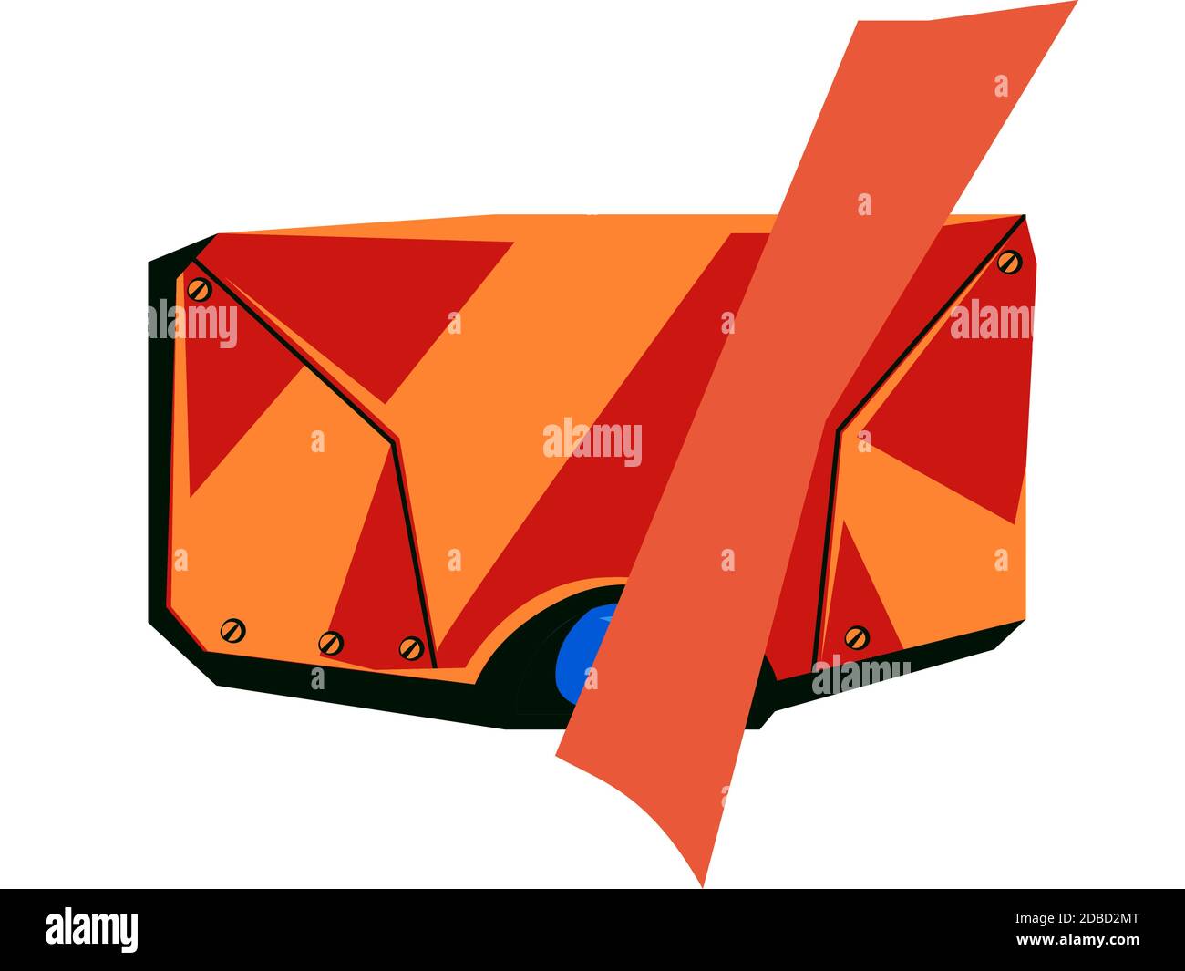 Piastra vuota in metallo rosso con viti, scheda tecnologica per interfaccia grafica di gioco, illustrazione vettoriale cartoon Illustrazione Vettoriale