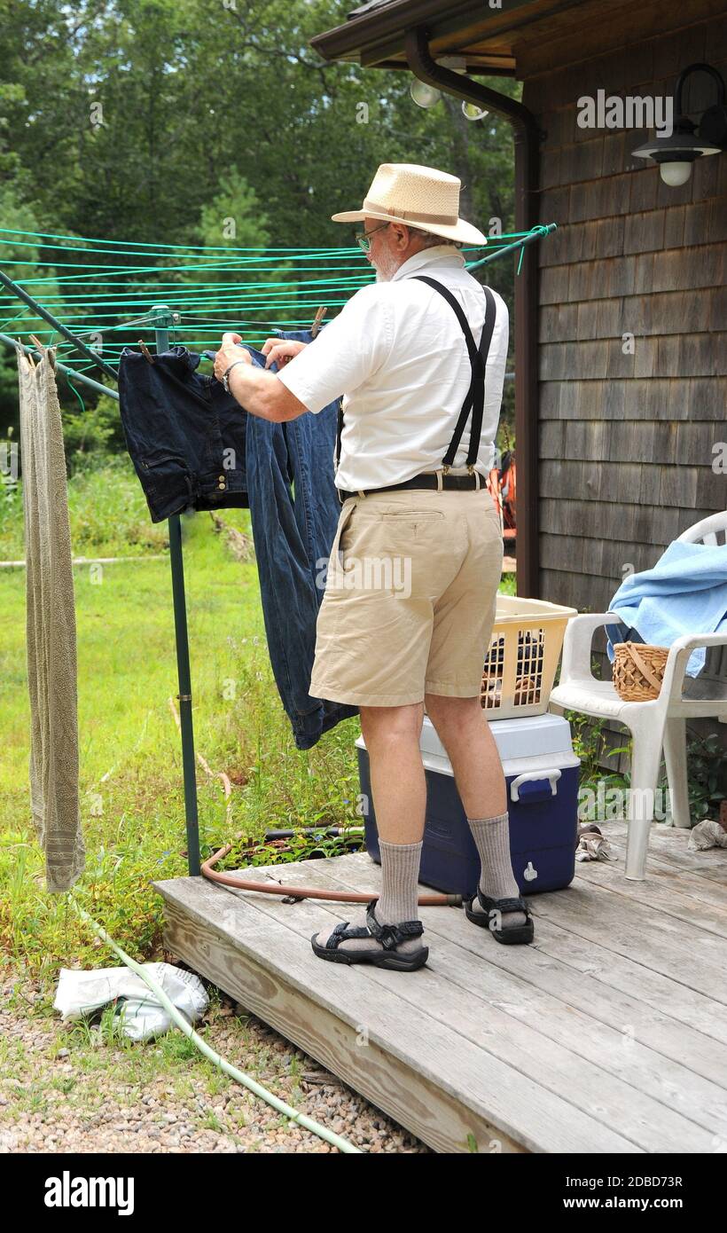 Giorno di lavaggio nel paese. Foto Stock