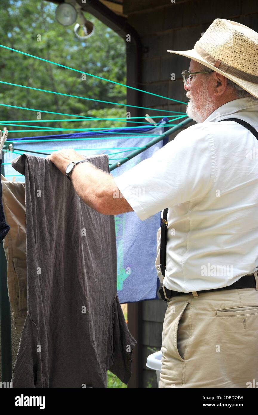 Giorno di lavaggio nel paese. Foto Stock