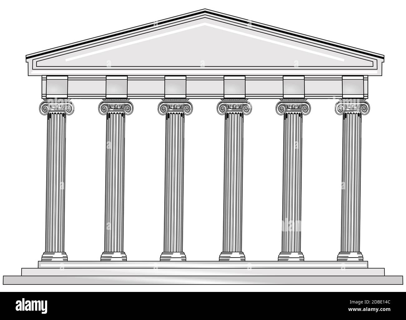 Grande tempio greco e romano - illustrazione vettoriale Foto Stock