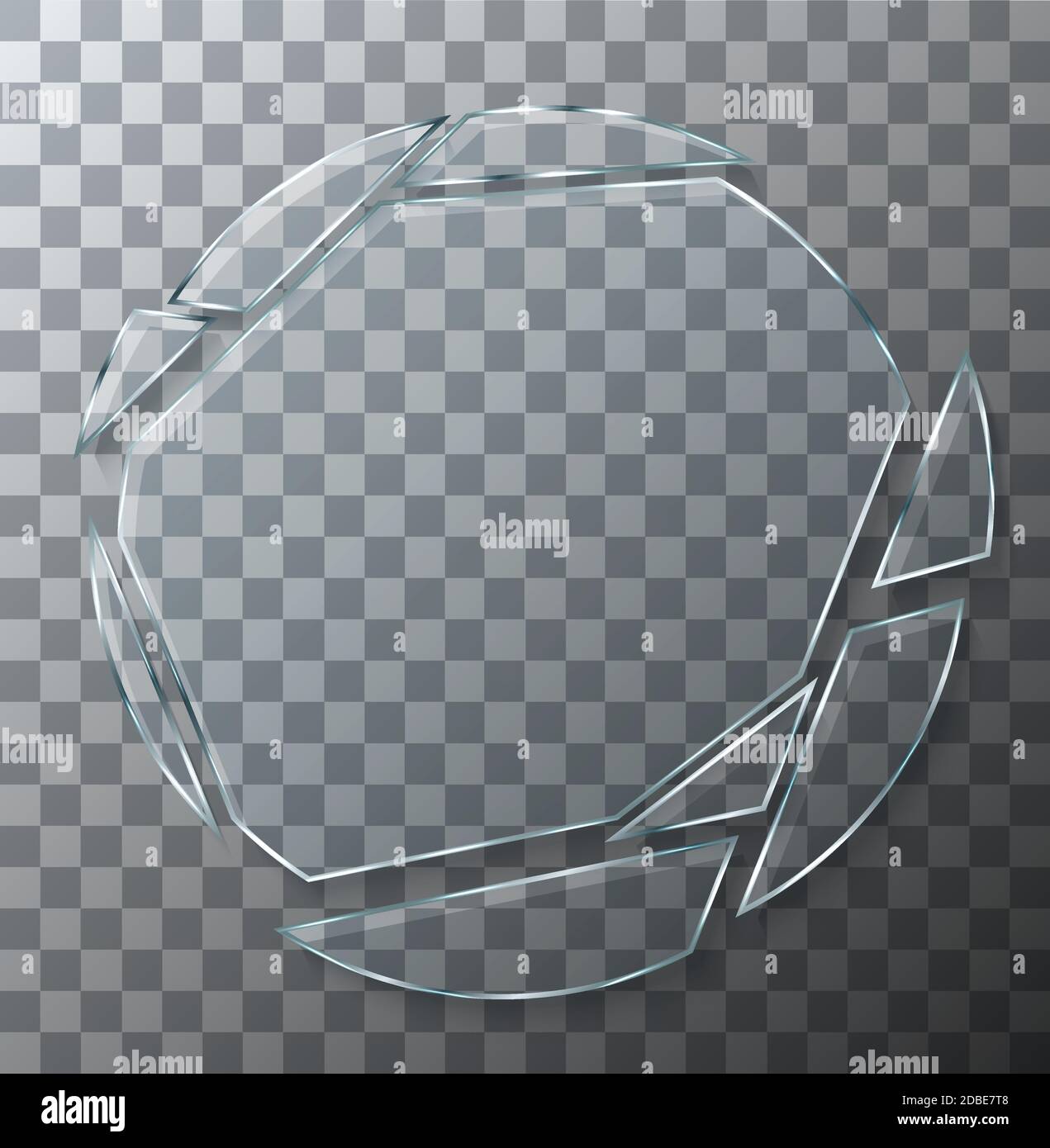 Vector concetto moderno vetro rotto su sfondo trasparente Illustrazione Vettoriale