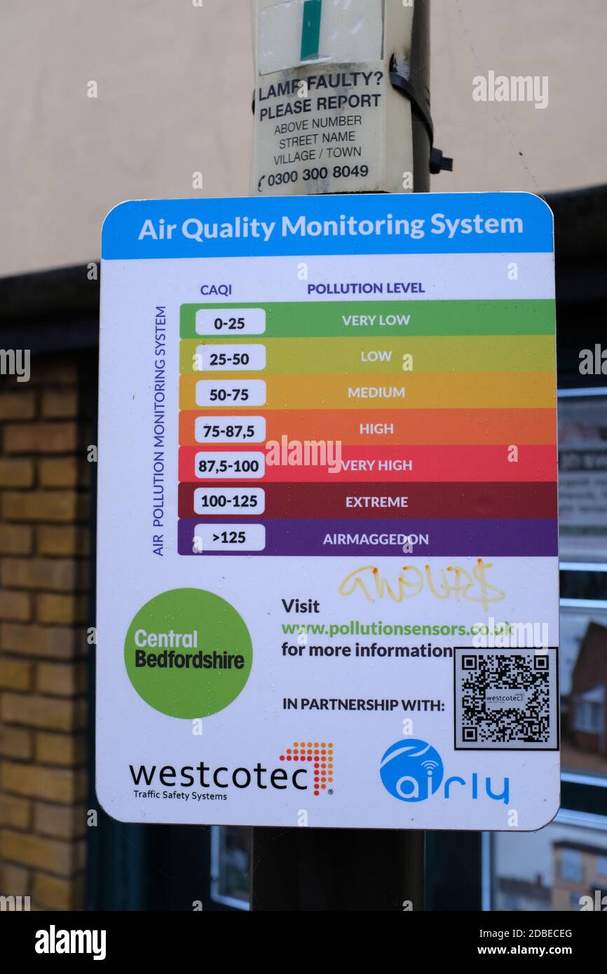 Un sistema di monitoraggio della qualità dell'aria stradale in Inghilterra Foto Stock