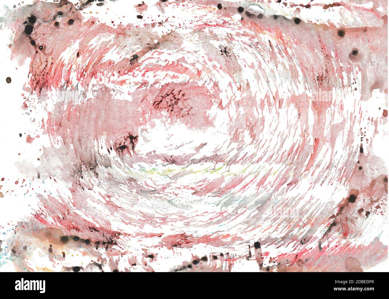 Con i gamberi di gesso di cera dipinta di mano acquerello lavare sfondo dai colori primari rosso, blu e giallo Foto Stock