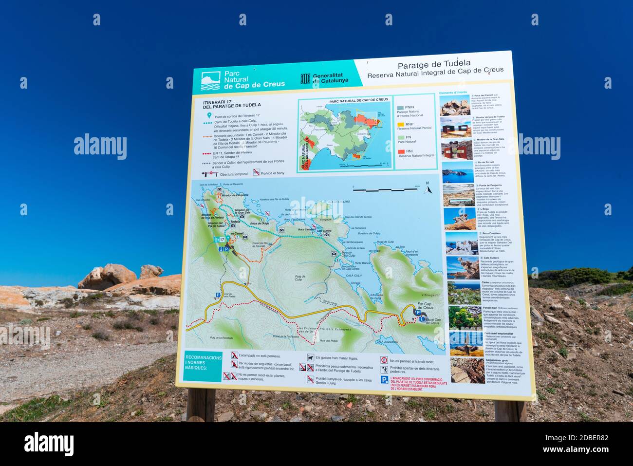Segno della natura, Parco Naturale di Cap de Creus, Costa Brava, Alt Emporda, regione Emporda, Provincia di Girona, Catalogna, Spagna Foto Stock