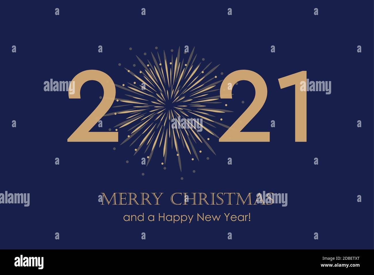 Felice anno nuovo 2021 tipografia con fuochi d'artificio vettore illustrazione EPS10 Illustrazione Vettoriale