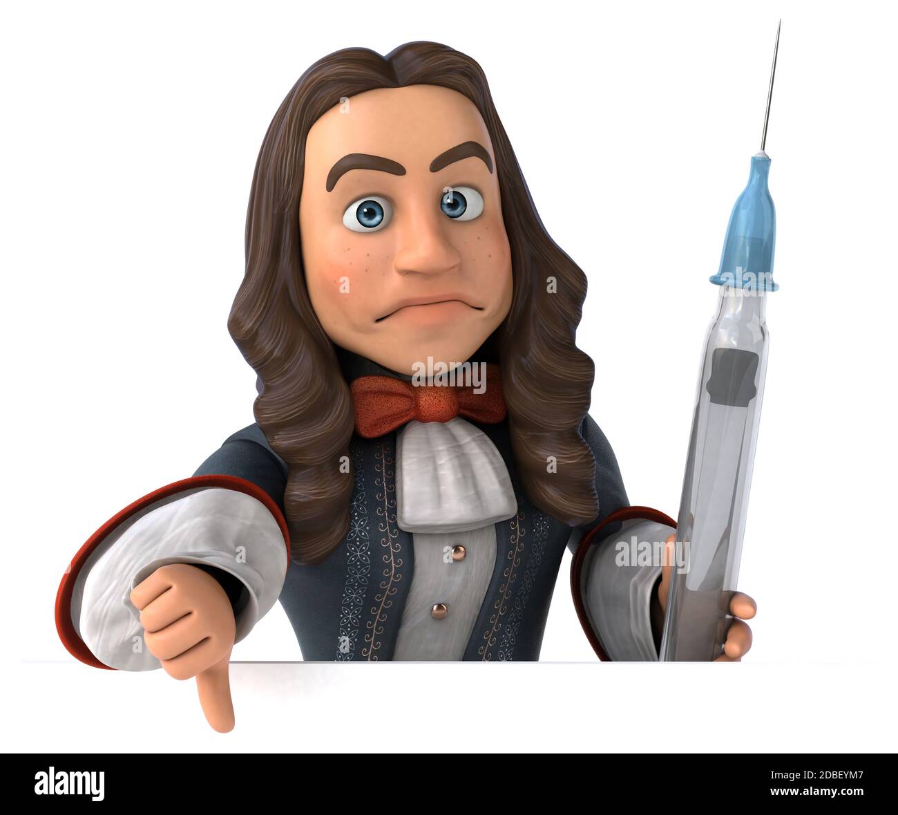 3D Illustrazione di un uomo cartoon in costume storico barocco Foto Stock