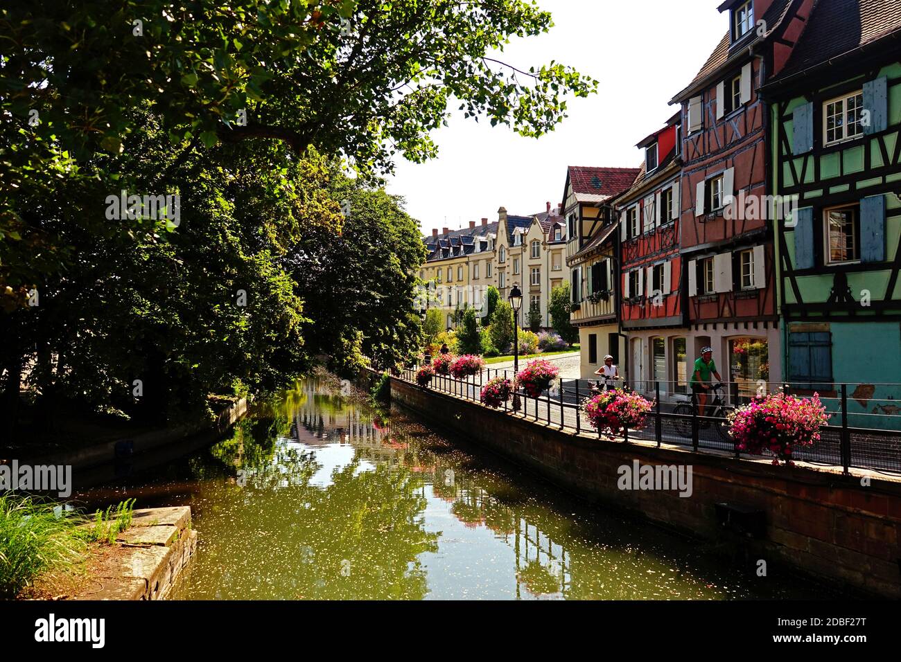 Architettura germanica nella splendida città di Colmar, regione Alsazia, Francia Foto Stock