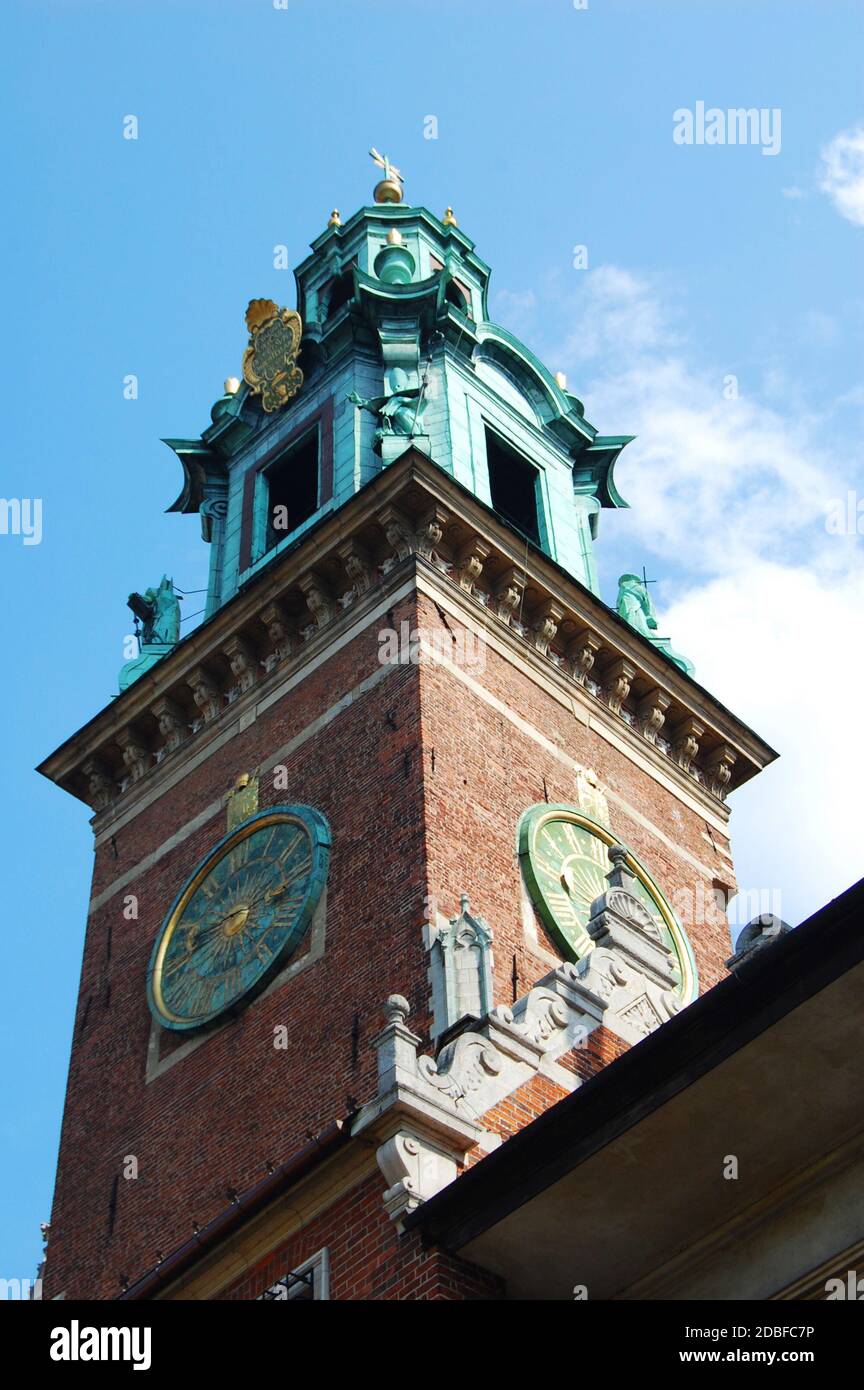 Torre della Chiesa nel castello di Wawel, Cracovia, Polonia Foto Stock