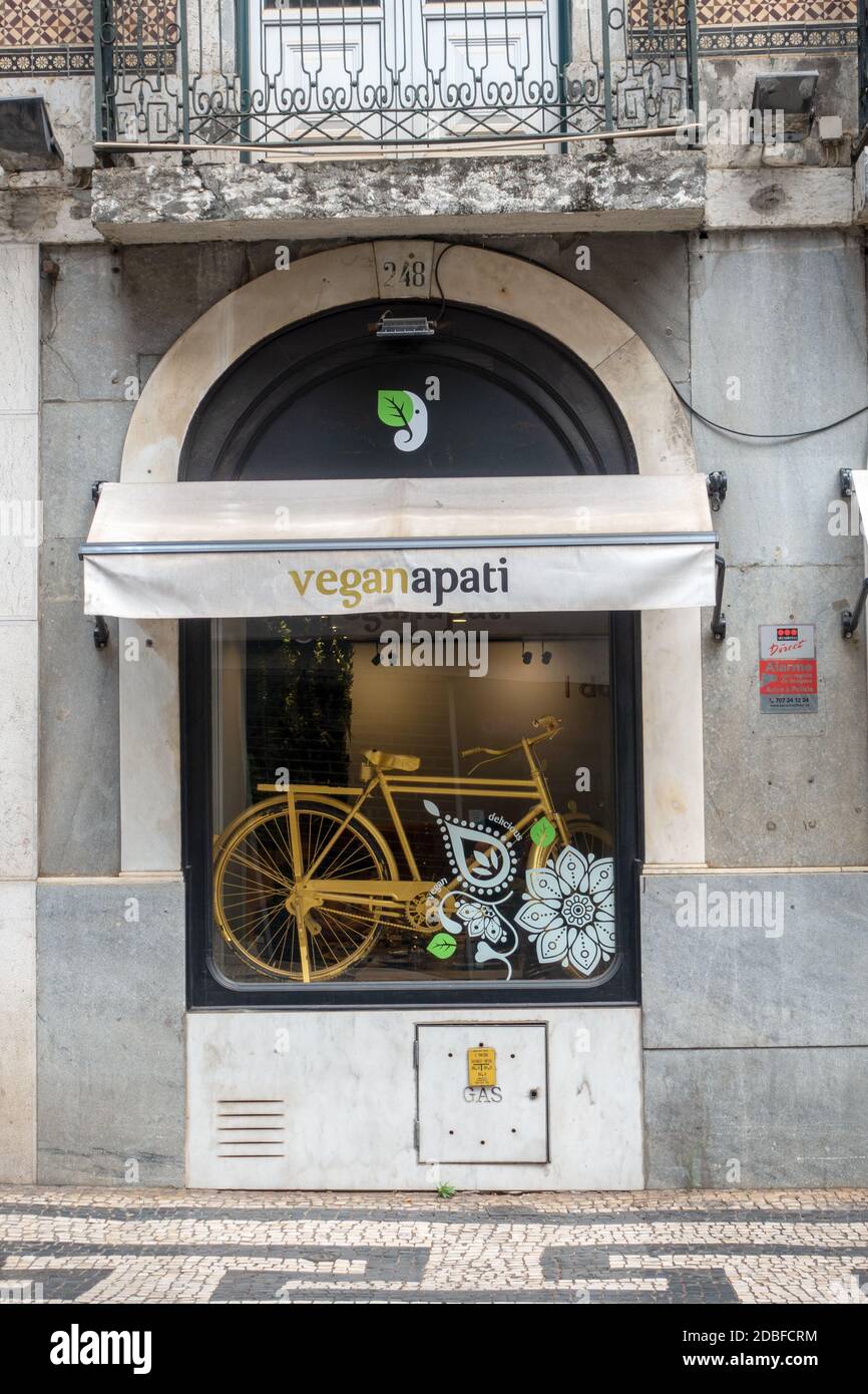 Ristorante indiano Vegan a Lisbona Portogallo chiamato Vegan Apati Foto Stock