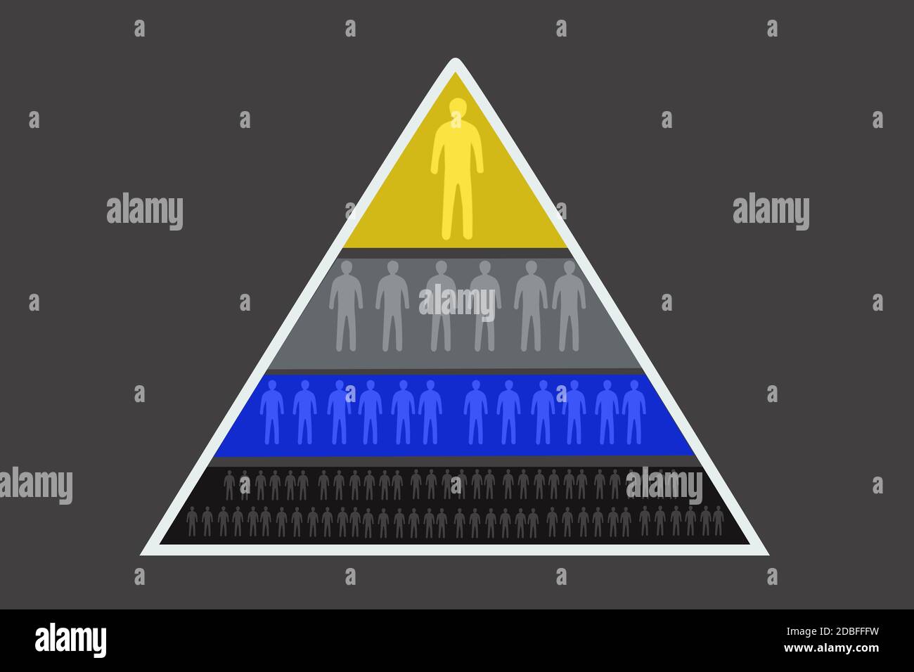 Piramide concettuale del genere umano Foto Stock