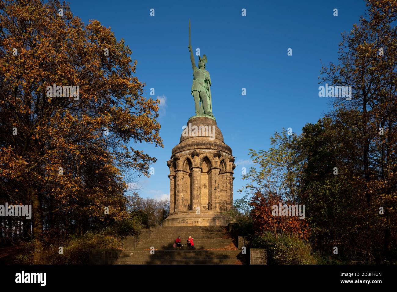 1838, Hermannsdenkmal, 1875 - Entwürfen nach von Ernst von Bandel erbaut und am 16. Agosto 1875 eingeweiht, Blick von Westen Foto Stock