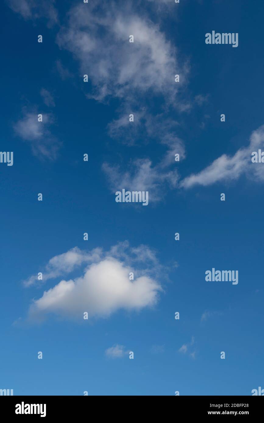 Schönwetterwolken, Wolken, blauer Himmel Foto Stock