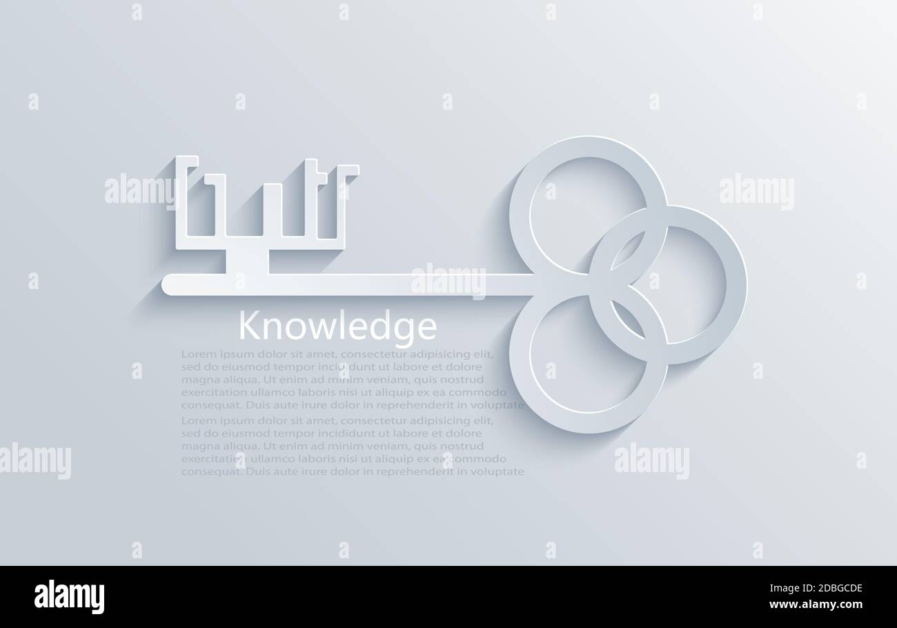 chiave per il background delle conoscenze. Illustrazione Vettoriale