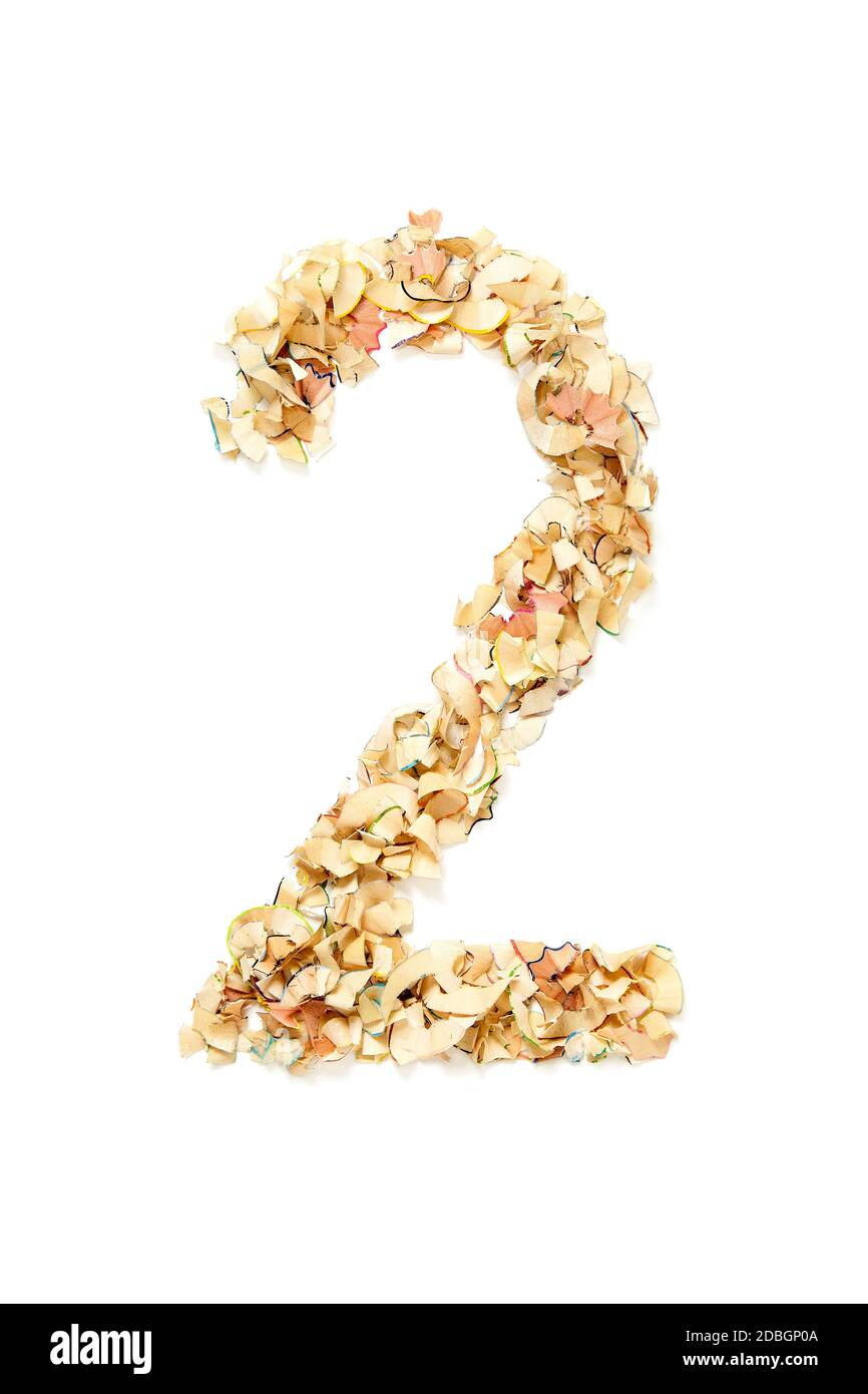 Numero 7 fatto di matita rasature per il vostro progetto. Foto Stock