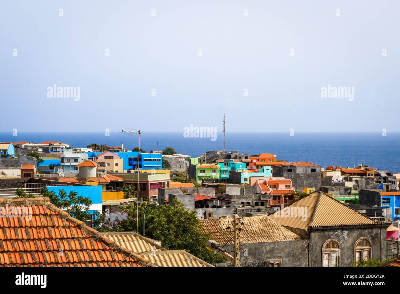 Sao Filipe città in Fogo Island, Capo Verde, Africa Foto Stock