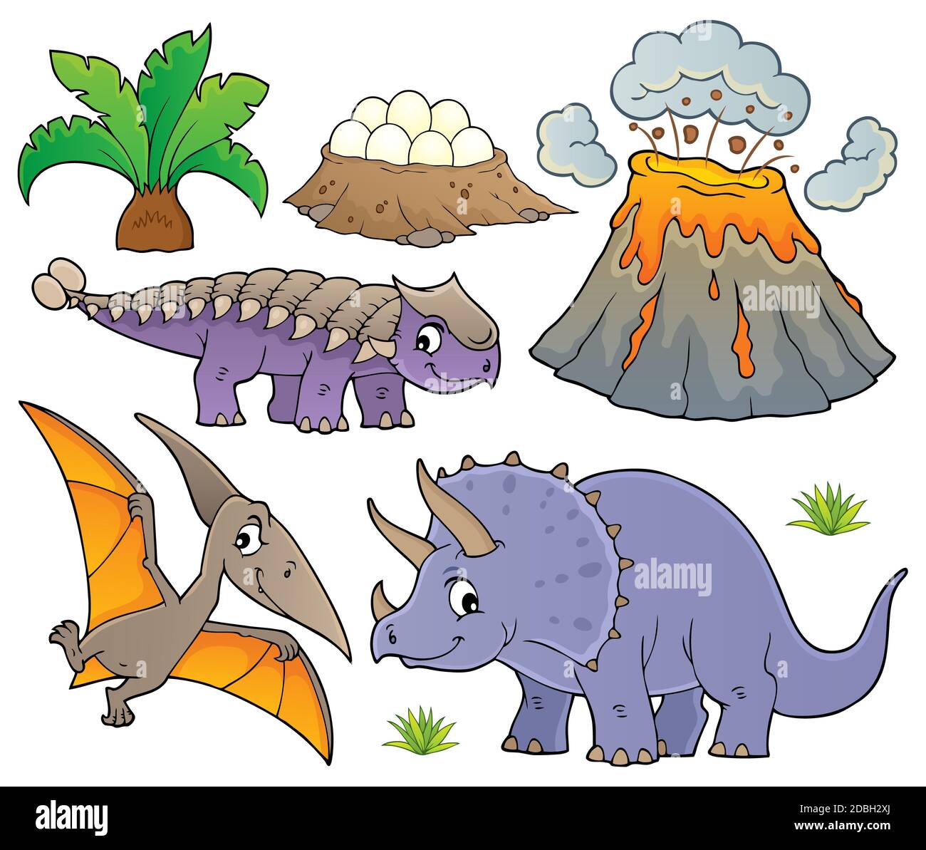 Set di argomenti dei dinosauri 9 - illustrazione dell'immagine. Foto Stock