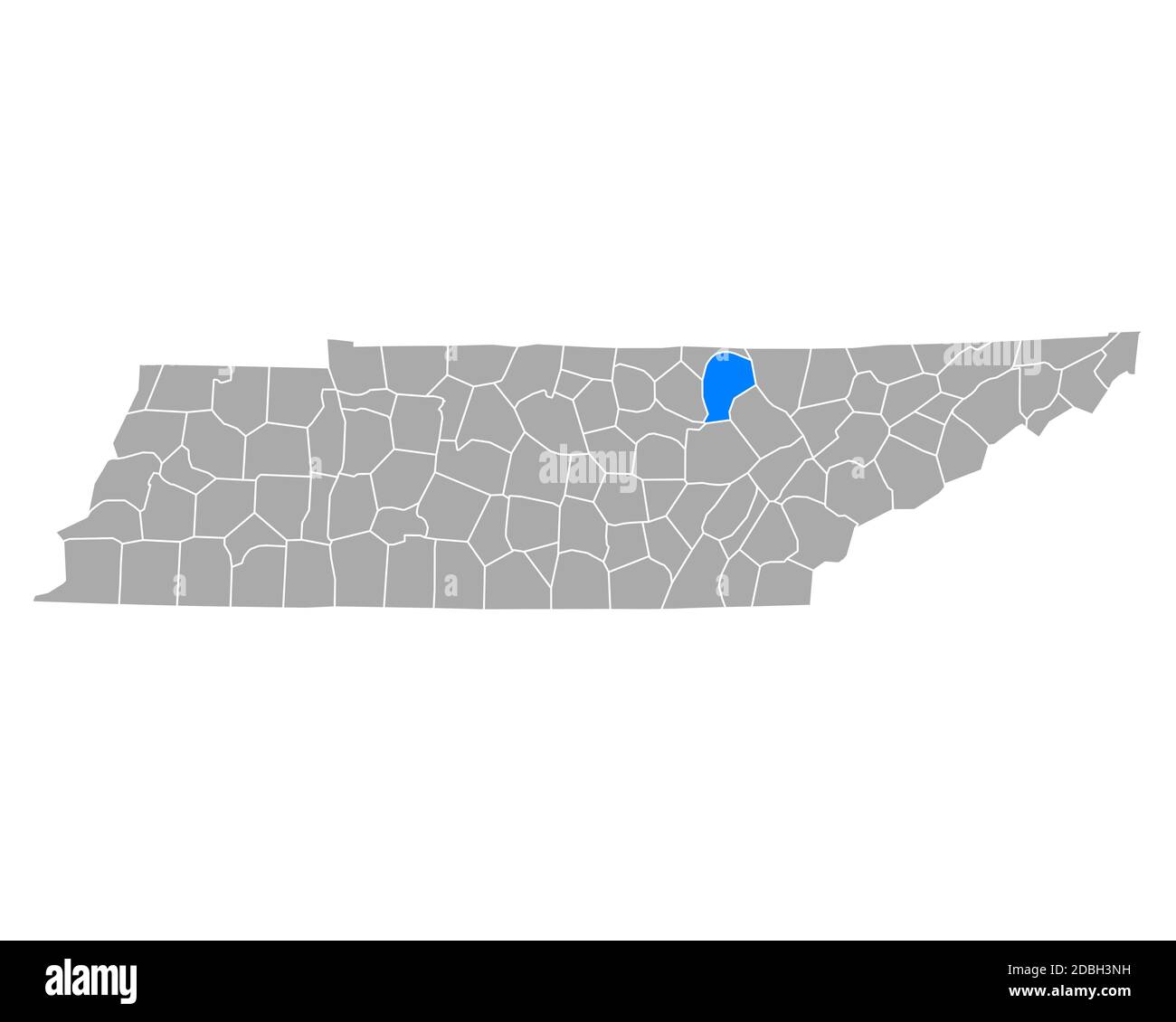 Fentress sulla mappa di Tennessee Foto Stock