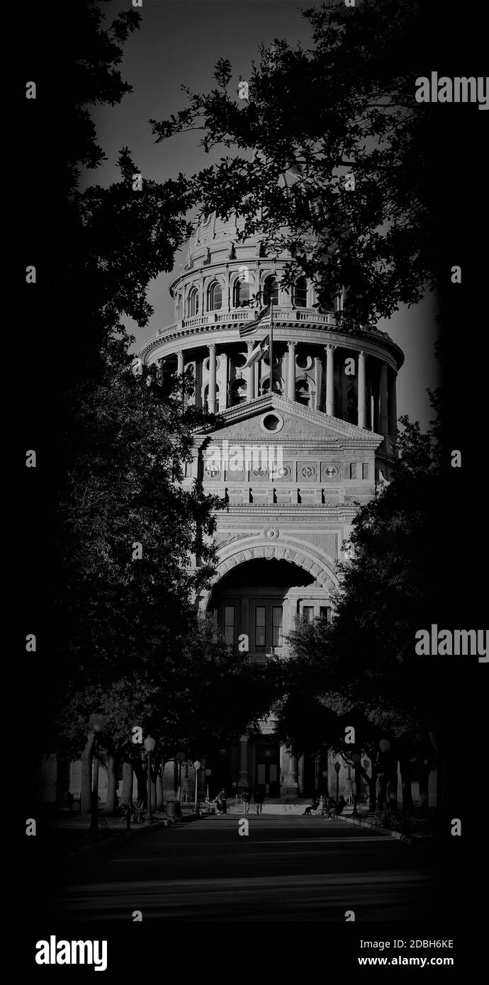 L'edificio del Campidoglio del Texas su South Congress Street. Foto Stock