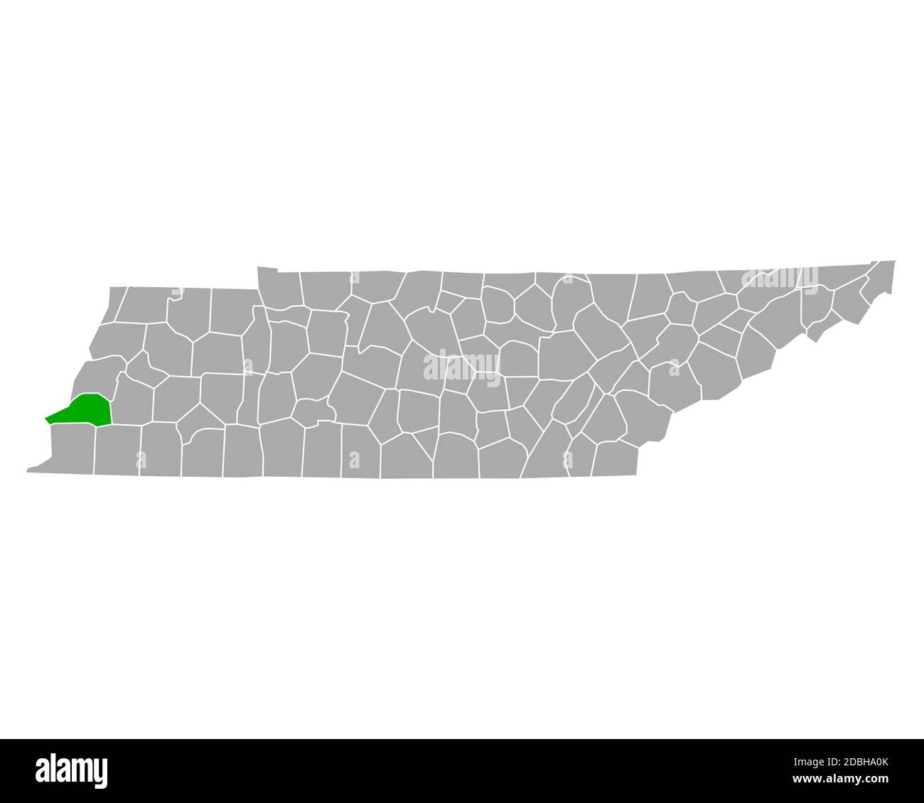 Tipton sulla mappa di Tennessee Foto Stock