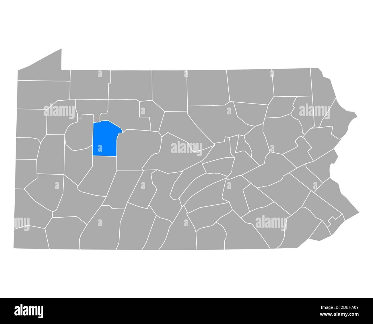Jefferson sulla mappa di Pennsylvania Foto Stock