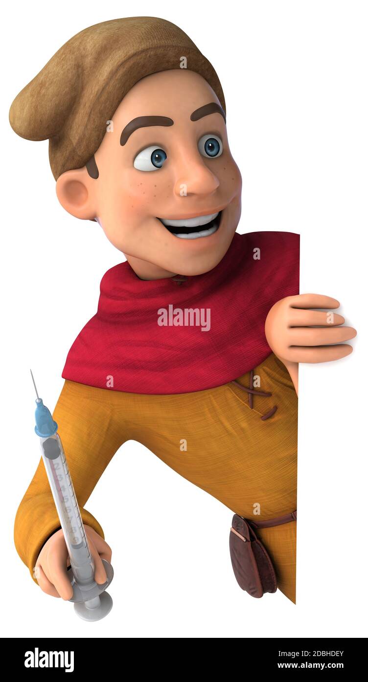 3D Illustrazione di un carattere storico medievale Foto Stock