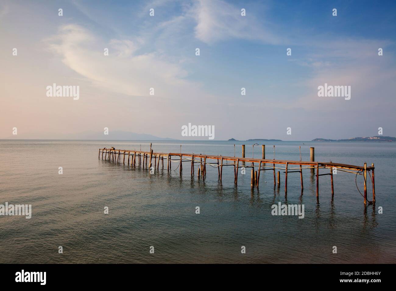 Twilight pescatore villaggio Bophut Beach, Koh Samui, Thailandia Foto Stock
