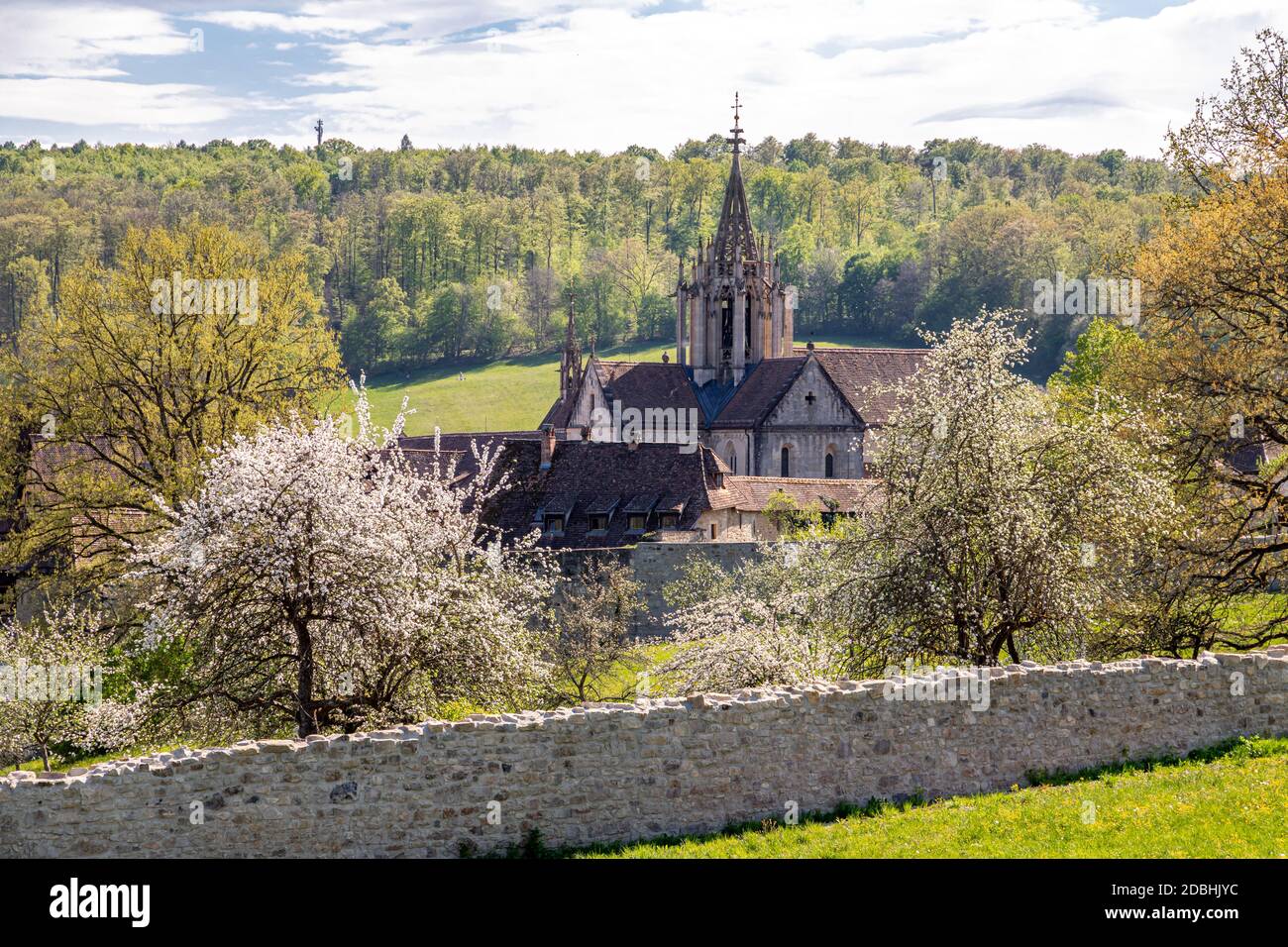 Vista sul monastero di Bebenhausen vicino a Tübingen Foto Stock