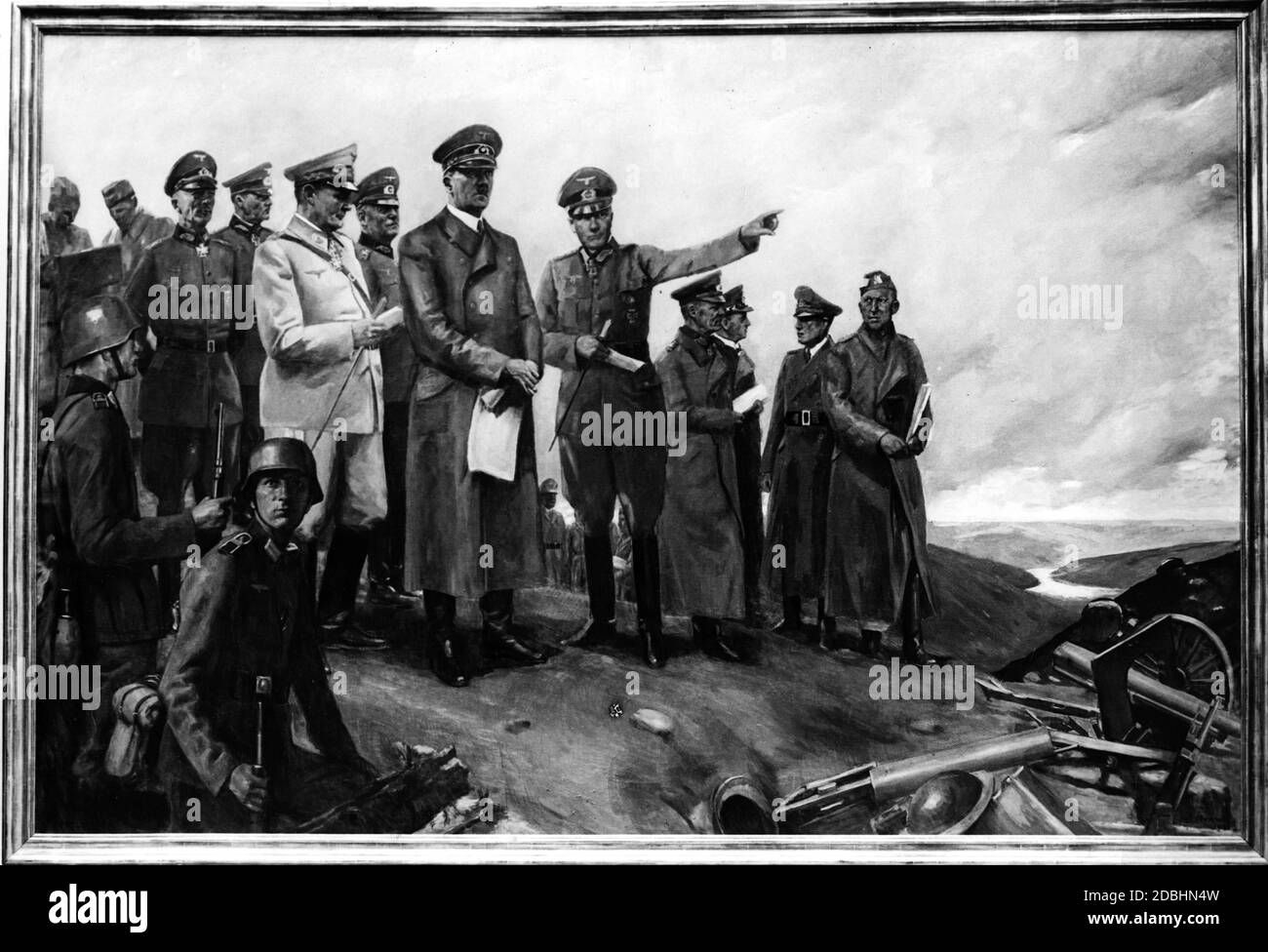 Adolf Hitler raffigurazioni in arte e pittura. Da sinistra a destra: In bianco Hermann Goering, Generalfeldmarschall Keitel, Hitler e Generalfeldmarschall von Brauchitsch. Foto Stock