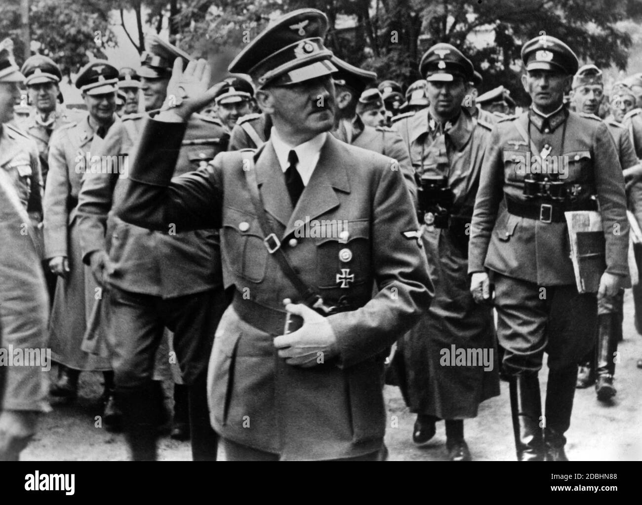 Adolf Hitler in Polonia. Sulla destra dietro di lui si trova il suo agguato Rudolf Schmundt. Foto Stock
