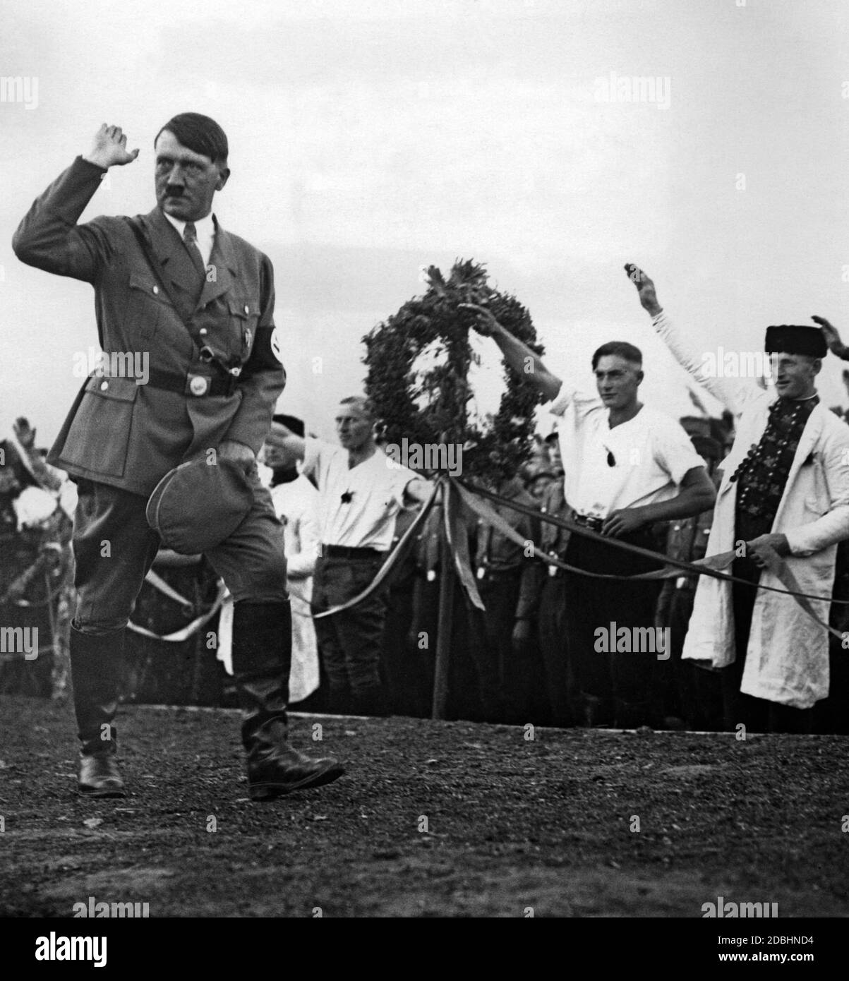 Adolf Hitler al Reich Harvest Festival sul Bueckeberg. Foto Stock