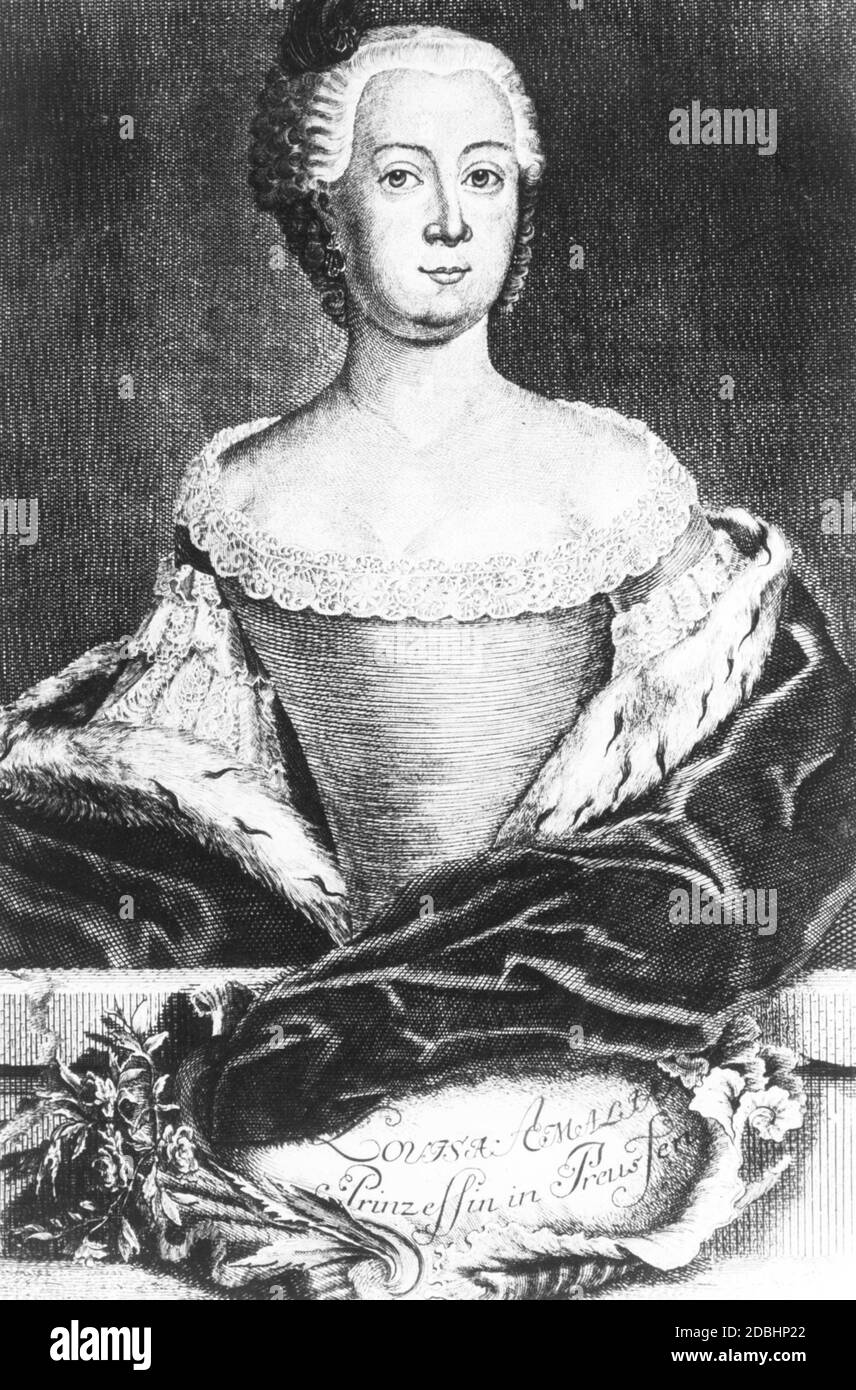 Louise Amalie Principessa di Prussia, nata von Braunschweig-Wolfenbuettel (1722-1780), fu sposata con August Wilhelm Prince di Prussia tra il 1742 e il 1758. Foto Stock