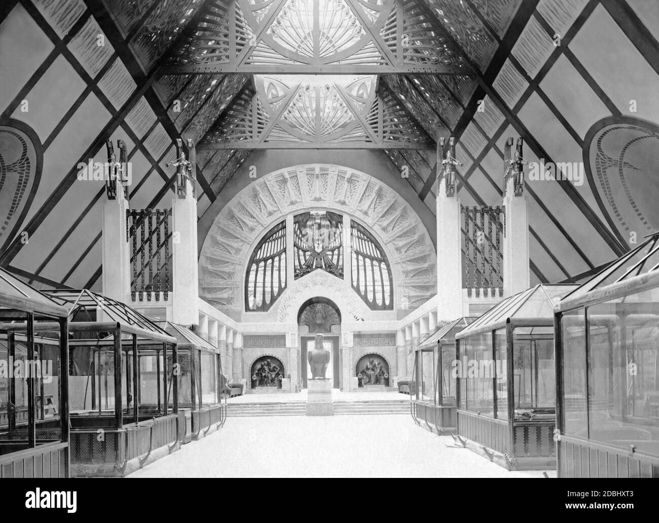 Sala di presentazione dell'esposizione tedesca nel Palazzo delle Arti liberali alla Fiera Mondiale di St. Louis (Louisiana Purchase Exposition). Foto Stock