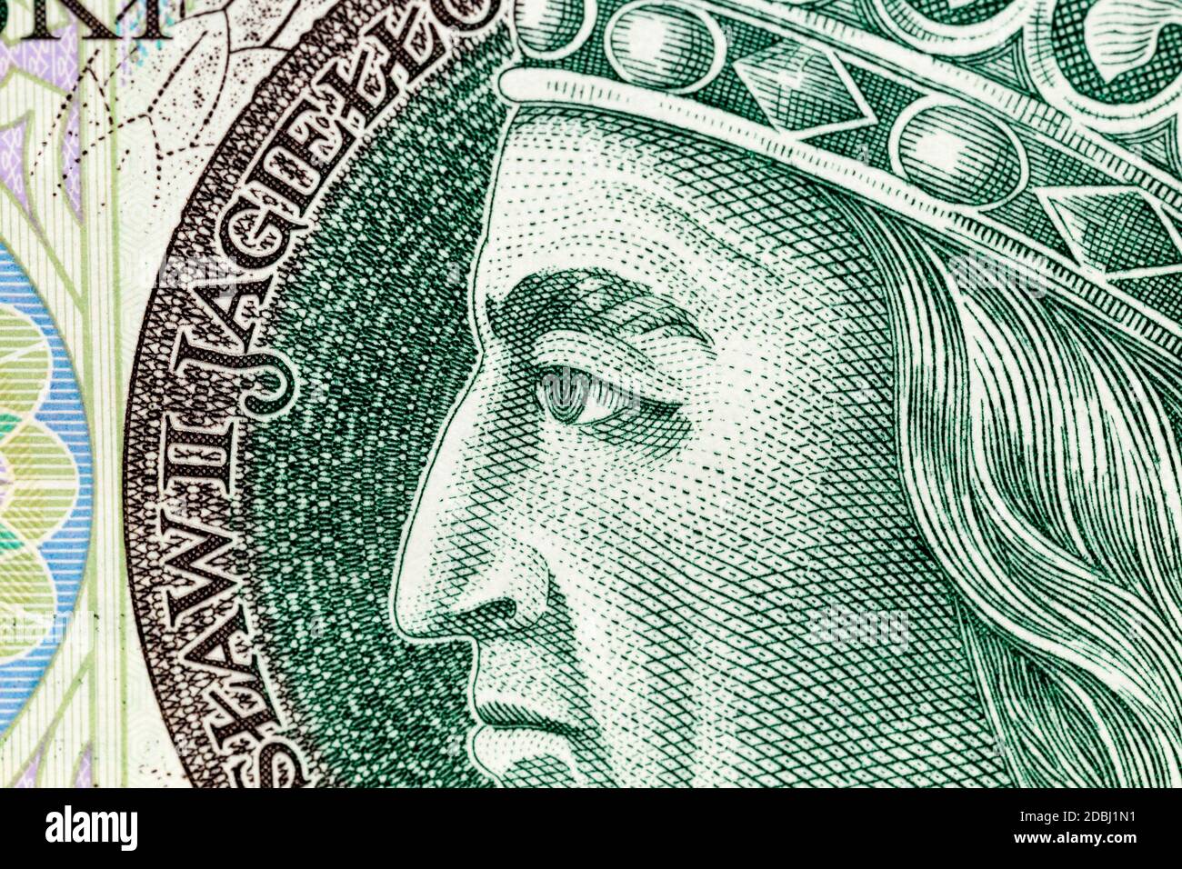 Nuovo disegno di legge del valore di cento zloty polacchi, primo piano di denaro polacco Foto Stock