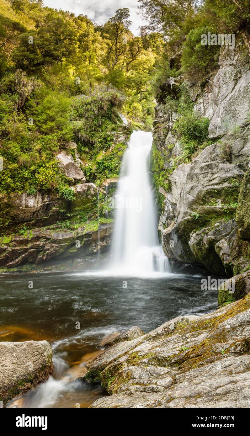 Cascate di Wainui, Wainui Falls Track, Golden Bay, Tasman, South Island, Nuova Zelanda, Pacifico Foto Stock