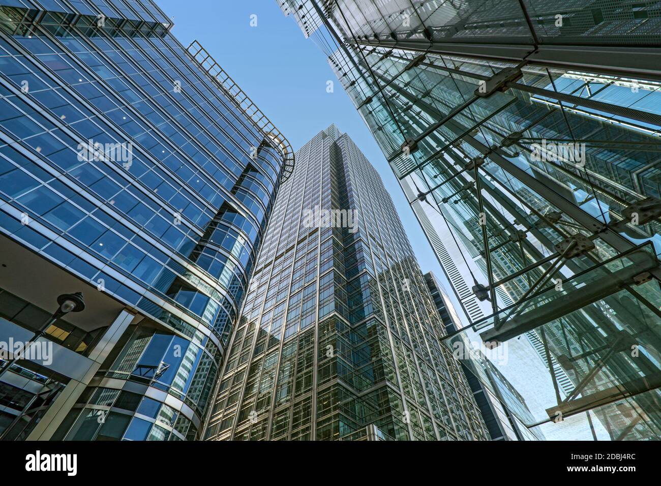 20 Canada Square McGraw Hill Building, Citibank Tower e Canada Place Shopping Center, Docklands, Londra, Inghilterra, Regno Unito, Europa Foto Stock