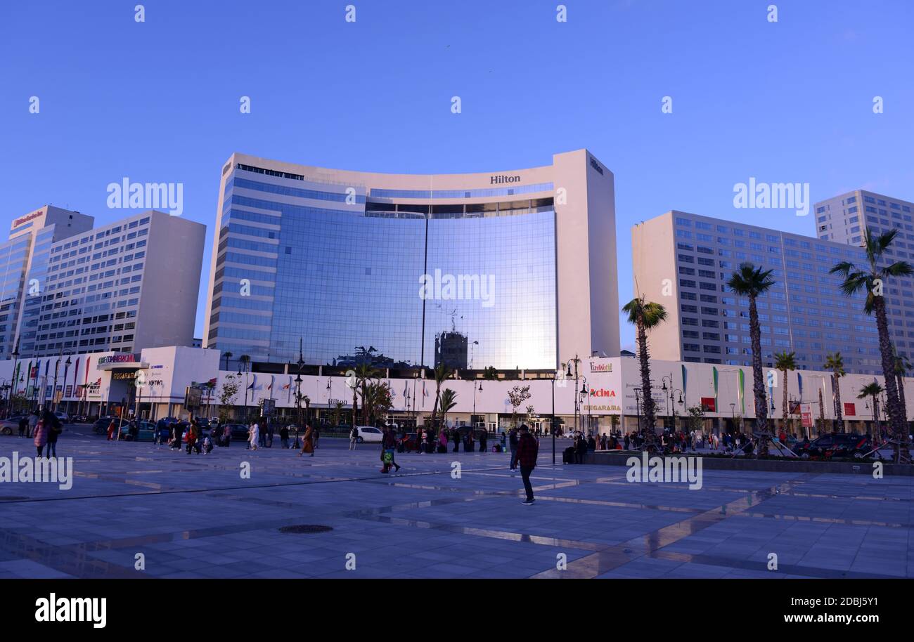 Centro commerciale Tangeri. L'area ricreativa di Tangeri in Marocco.Nord Africa Foto Stock