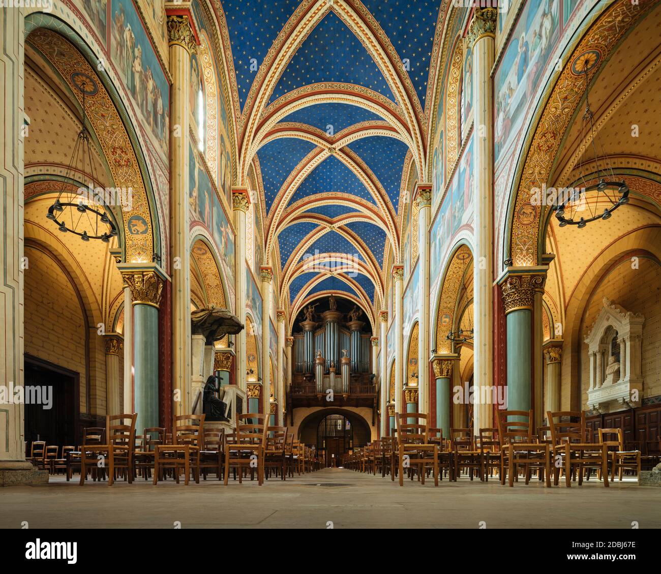 Interno di Abbazia benedettina di Saint-Germain-des-Pres, Parigi, Ile-de-France, Francia, Europa Foto Stock